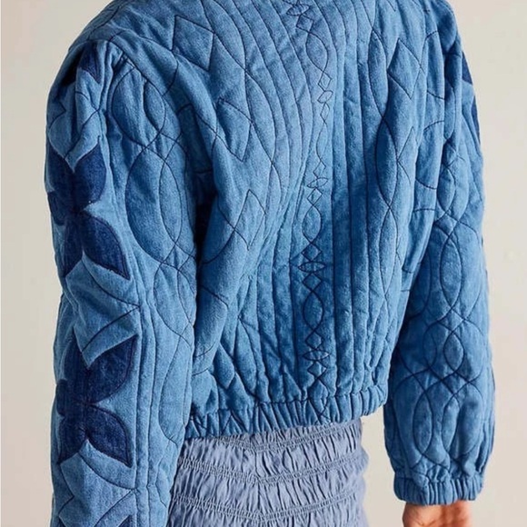 Free People quilted denim jacket M - Picture 4 of 7